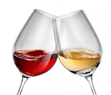 Red and white wine by the glass. 